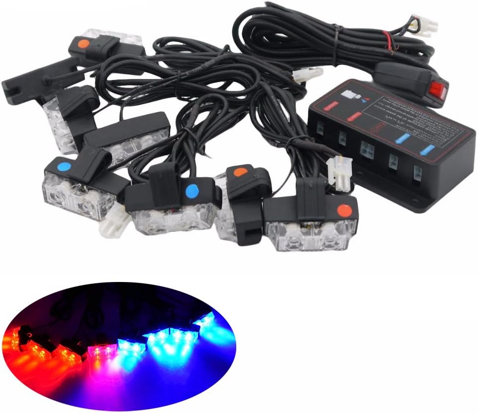 HEHEMM 16 Led 8Pcs Car Emergency Light Vehicle Strobe Hazard Light