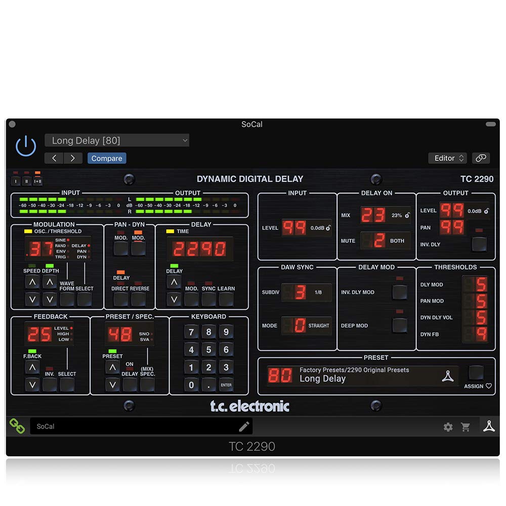 TC Electronic TC2290-DT Legendary Dynamic Delay Plug-in with Optional Hardware Desktop Controller and Signature Presets, Compatible with PC and Mac — image 1