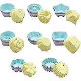 40PCS Silicone Cupcake Baking Cups Set Silicone Baking Cups For Baking, Including 8 Shapes Silicone Muffin Cups Cupcake Molds