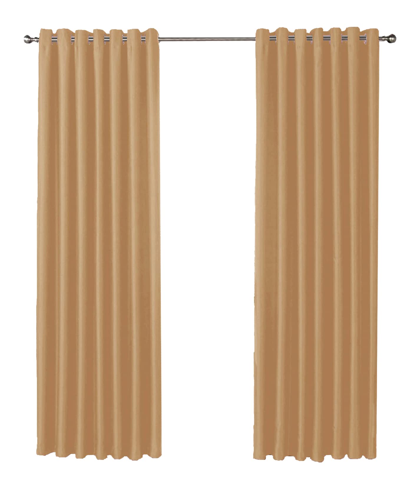 Olivia Rocco Blackout Eyelet Curtains Black Out Thermal Ring Top Curtain Pair Window Treatment Living Room Bedroom, 46" (Width) x 72" (Drop) Ochre