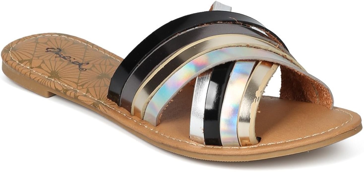 holographic womens sandals