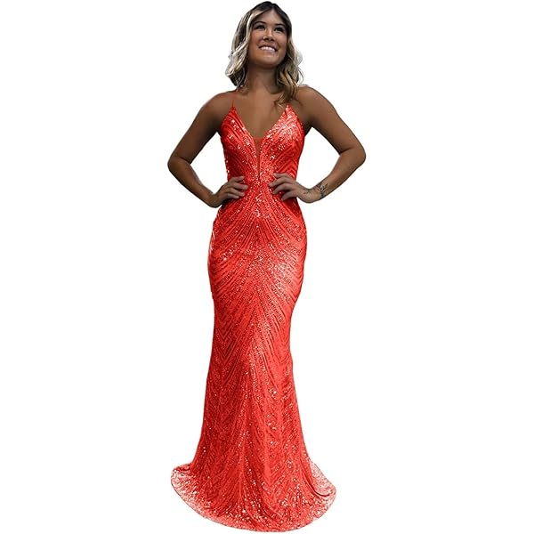 open lace back dress Amazon.com: Red Sequin Dress main image 0