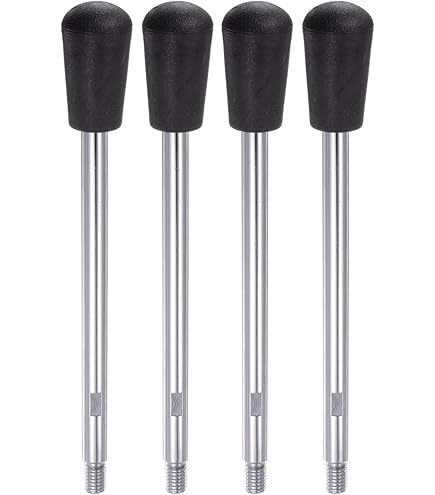 HARFINGTON Clamping Handles M6 Thread 115mm (4.5) Length Chrome Plated Revolving Crank Handle Grip Handwheel Screw Stem for Lathe Machine