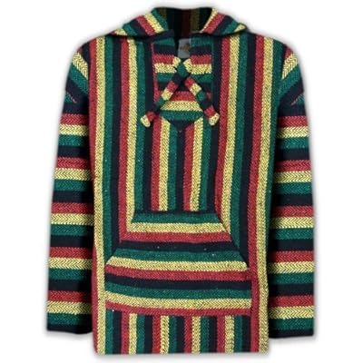 Authentic Mexican Baja Hoodie in Rasta Colors Liberia Ubuy