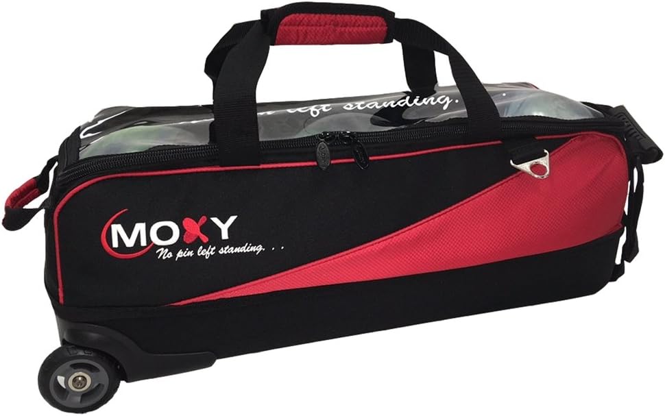 Red/Black Moxy Bowling Products Slim Triple Roller Bowling Bag Bowling