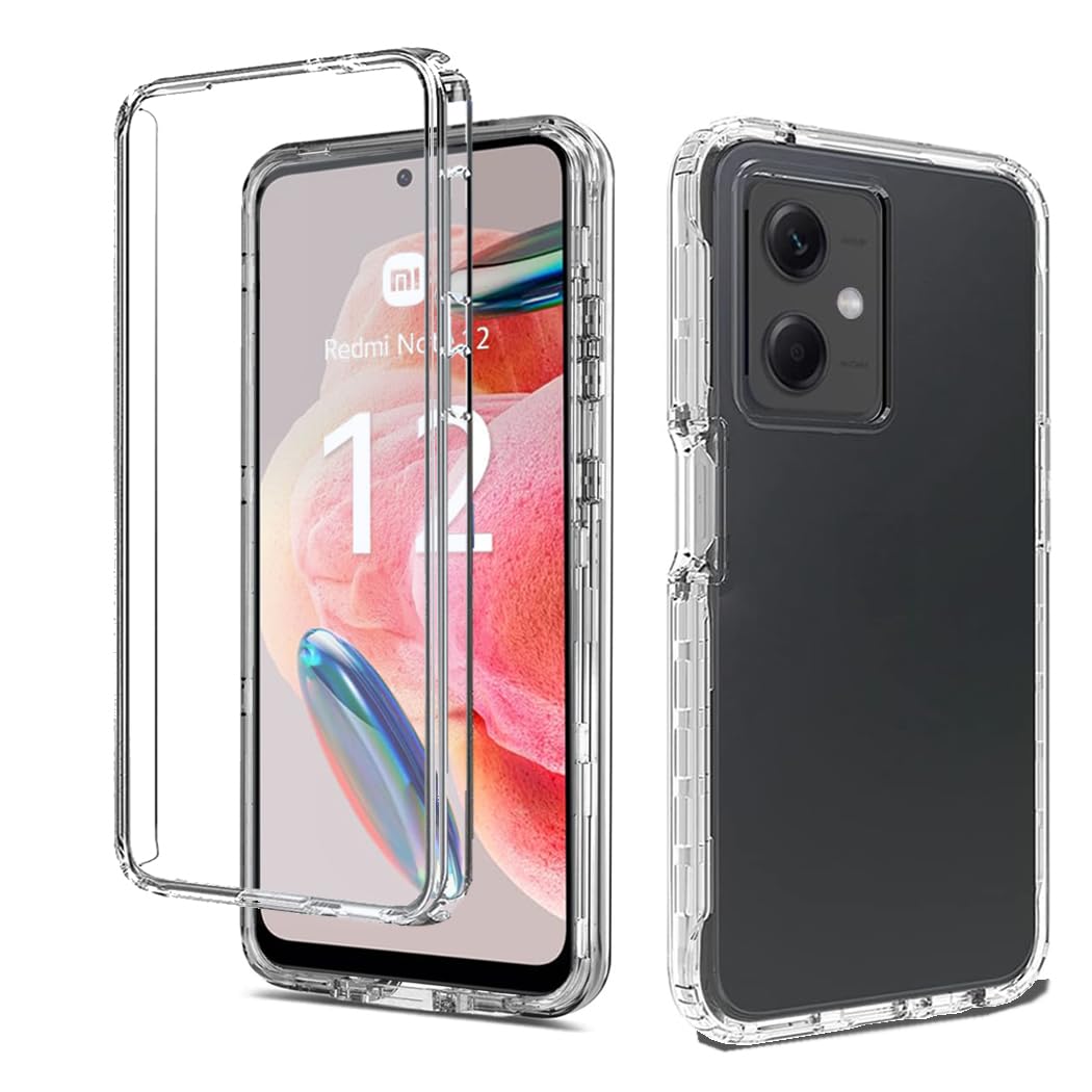 GAPlus Xiaomi Redmi Note 12 5G Front and Back Case [Built in Screen Protector] Transparent Clear Fully Protection PC Hard Soft Slim Thin Cover Bumper Shockproof For Xiaomi Redmi Note 12 5G — image 1