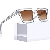 AVAWAY Trendy Polarized Sunglasses for Women UV400 Protection, Square Acetate Unisex Anti-Glare for Driving, Travel