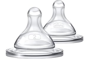 Chicco Duo 100% Silicone Intui-Latch Baby Bottle Nipple with Anti-Colic Valve | Skin-Like Texture and Breast-Like Flow | Stage 2, Medium Flow | 2pk | 3+ Months