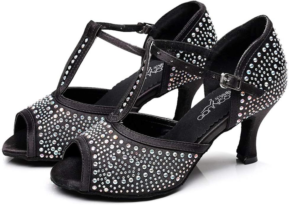 Scarpe Danza Latino Donna E Bambina - Sandali Con Tacco E Plateau Per Ballo - Foto 3