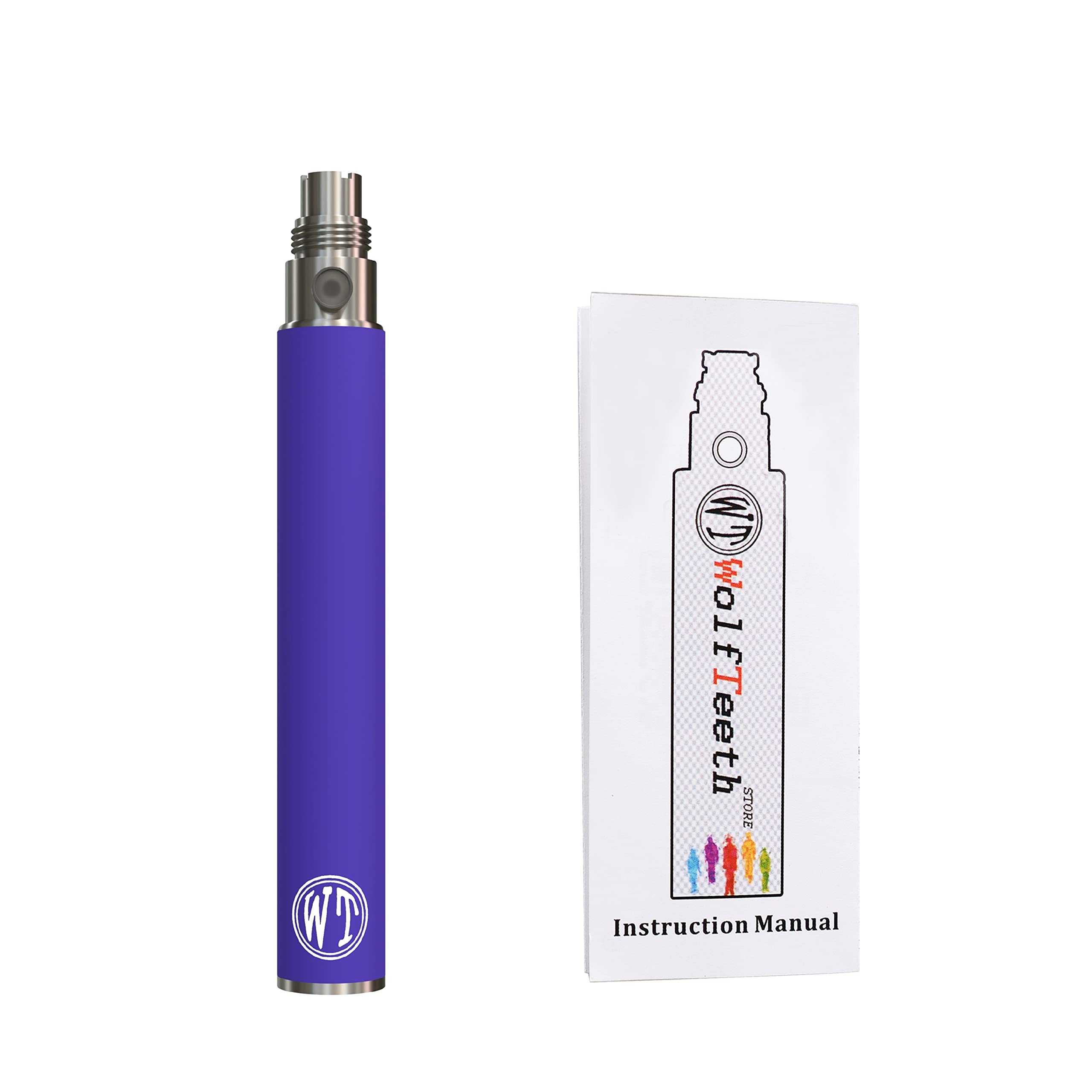 WOLFTEETH High Power 1100mAh Replacement eGo-T Shisha Pen Battery Electronic Cigarette (0ml Nicotine Free/Purple 1014)