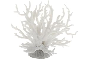 CAPASTEC Colorful Coral Reef Decor, Mini Faux Coral Decor for Aquarium Decorations, 6.5x5.83inch (White)