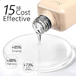 SHOYUM 2 Pcs 15ml No Wipe Gel Top Coat and Base