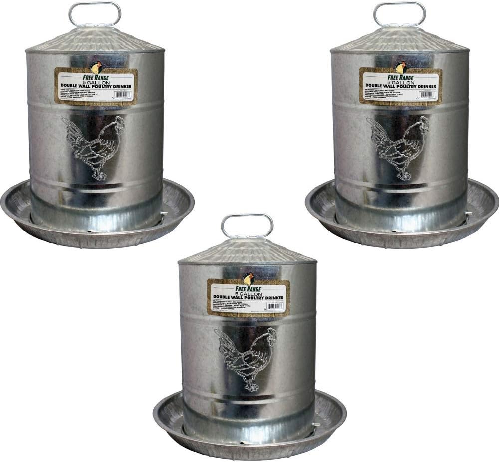 Harris Farms Double Wall Poultry Drinker, 2 Gallon, Pack of 3