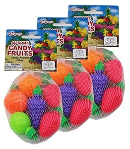 Au'some Fruit Shape Filled Kosher Sour Candy Powder 3 packs