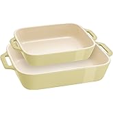 STAUB Ceramic 2-pc Rectangular Baking Dish Set - Macaron Pastel Green