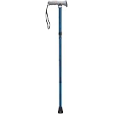 Drive Medical Adjustable Height Aluminum Folding Cane with Comfortable Gel Hand Grip, Blue Crackle