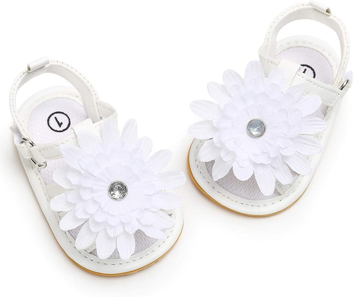  | BENHERO Infant Baby Girls Sandals, Premium Soft Rubber Sole Anti-Slip Summer Toddler Flats First Walkers Shoes | Sandals