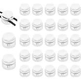 uxcell 25 Pcs Assorted Colors Plastic Spring Cord Lock, Double-Hole Slider Toggles Clip End Stopper Round Fastener for Drawstrings Paracord Backpack Shoelace, Transparent + White