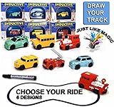 1PC Follow Any Drawn Line Magic Pen Inductive Toy Car Truck Bus Tank Model with Battery Included(6 Styles)