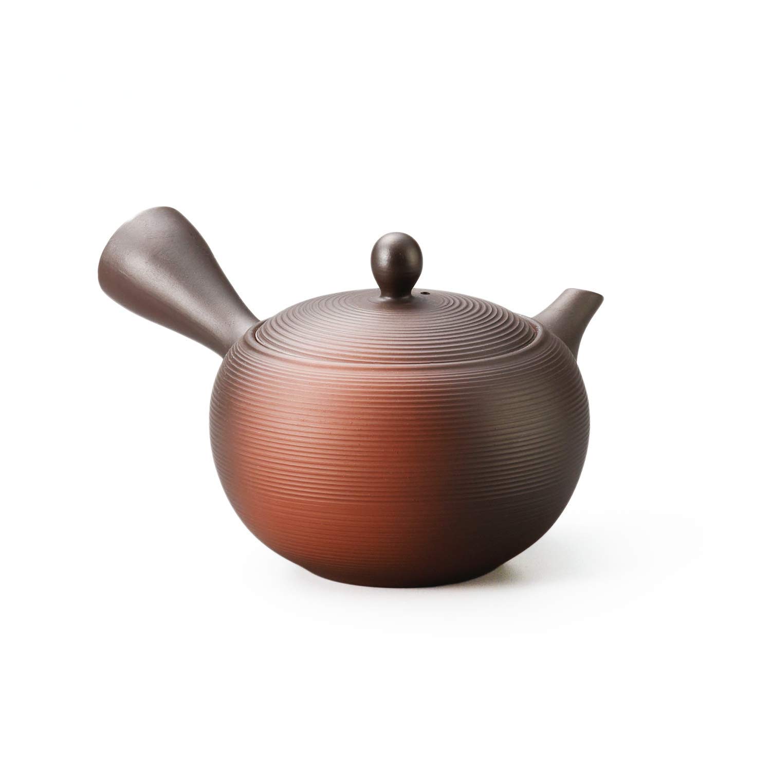 Yamakiikai Japanese Tokoname Ceramic Kyusu Teapot Round 350cc Fukusen Kiln with Integrated Strainer Y264 from Japan L161 M263