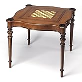 Pemberly Row Traditional Wood Game Table, 32 x 32 x 30.5 in, Antique Cherry Finish, Reversible Chess, Checkers, Backgammon Bo
