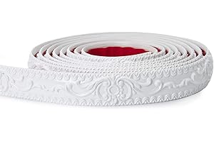 Yuzzy Self-Adhesive Flexible Molding Trim Wall Trim, 16.4 Feet x 1.4 inch Peel and Stick Crown Molding Ceiling Molding Mirror Frame Trim(White)