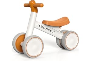 XBONFOE Baby Balance Bike for 1 Year Old Boys Girls, 10-24 Month Toddler Balance Bike, Baby Bike with No Pedal 4 Silence Wheels, First Ride on Toys with Adjustable Soft Seat, First Birthday Gifts