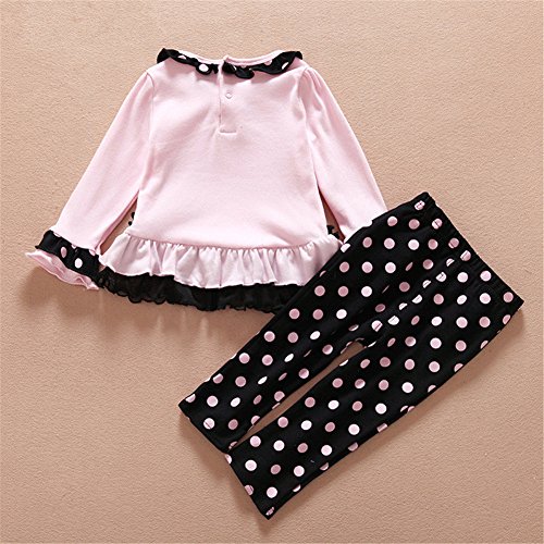 Mud Kingdom Toddler Girls Cute Chick Outfits Pink Tops and Pants Sets 18M
