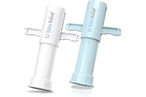 YARKOR EZ Bite Relief - Bug Bite Suction Tool 2 Packs (White & Blue), Kid Friendly Venom Extractor Itch Relief, Natural Reduce Itch & Swell, Bite & Sting First Aid for Outdoor Hiking, Backpacking and Camping