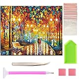 5D Diamond Painting Full Drill Kits 16X12inch Cross Stitch Set Scenery Rhinestone Embroidery for Wall Decoration Home Decor (Urban lovers)