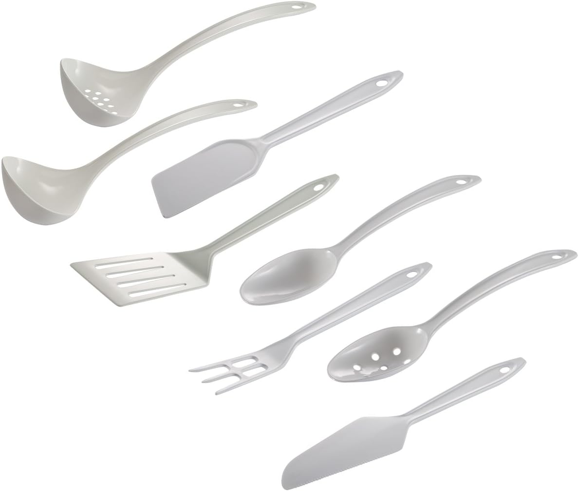 HutzlerLOPOL Reinforced Nylon Utensils, 11", White, Set of 8