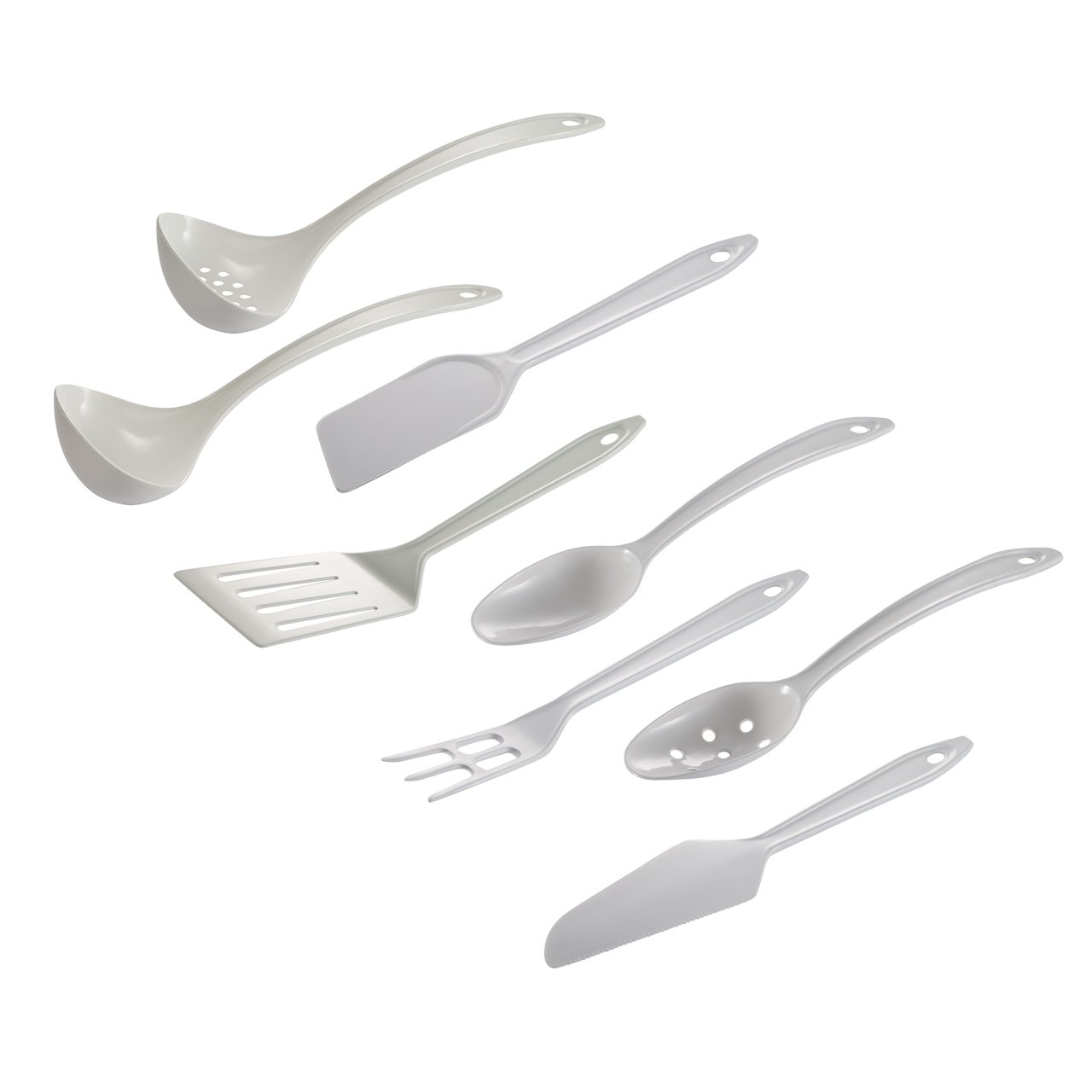 Hutzler 3717-8WH Lopol Plastic Utensils Set, Nylon, White