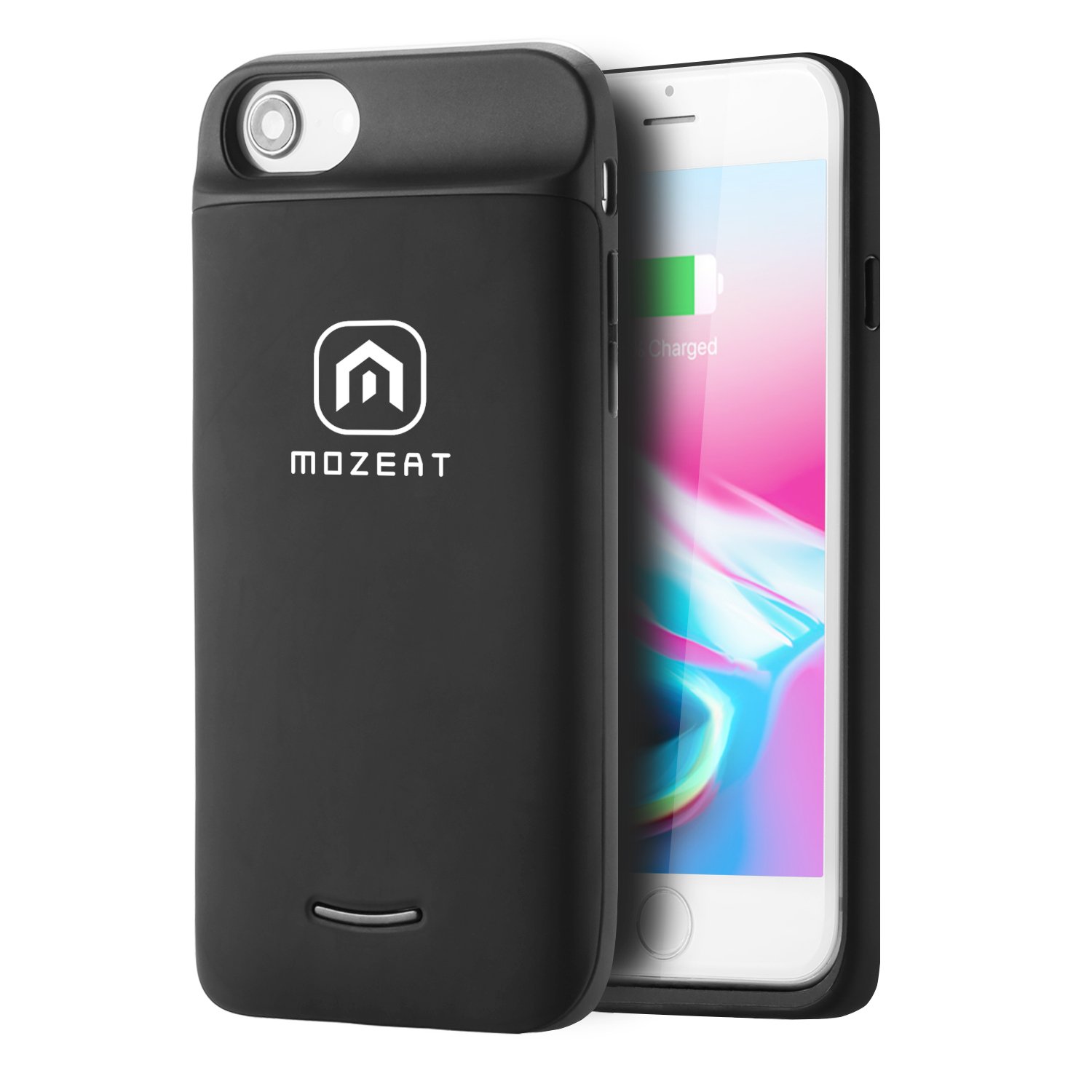 Mozeat Compatible With 4.7 Inch iPhone 6 6s 7 8 Battery Case Slim Rechargeable Protective Case Cover Charger Power Bank Extended 4000 mAh Black Charging Case External Battery Pack For iPhone 6 6s 7 8