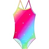 Girls Swimsuits One Piece Sleeveless Bathing Suit Breathable Swimwear for Kids Child Beach with Sun Protection