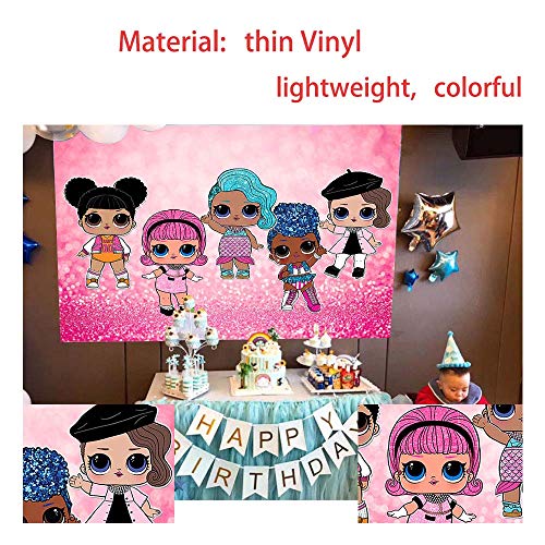 Pink Bokeh Theme Photo Backgrounds Glitter Shiny Photo Booth Studio Props Doll Toy Girls Happy Birthday Vinyl Photography Backdrops Children Newborn Baby Shower Party Banner Decor 5x3ft - Thumbnail 4