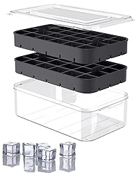 Ice Cube Tray with Lid and Bin, ROTTAY Ice Trays