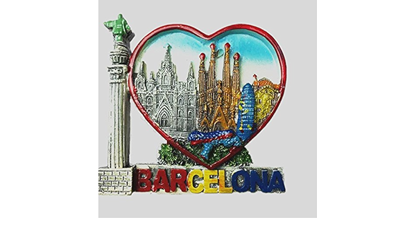 Imán de nevera 3D Barcelona España souvenir, decoración del ...