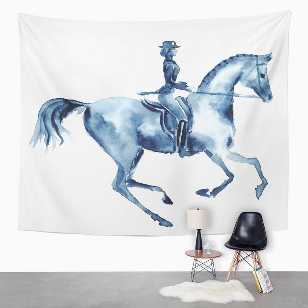 Amazon Com Emvency Tapestry Wall Hanging Watercolor Rider