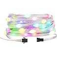 BTF-LIGHTING WS2812B IC RGB Pebble Pixel Light Seed String Roll Individually Addressable Chasing Color Smart Fairy String Light PVC Wire 16.4FT 50LED DC5V for Christmas Decor(No Adapter or Controller)