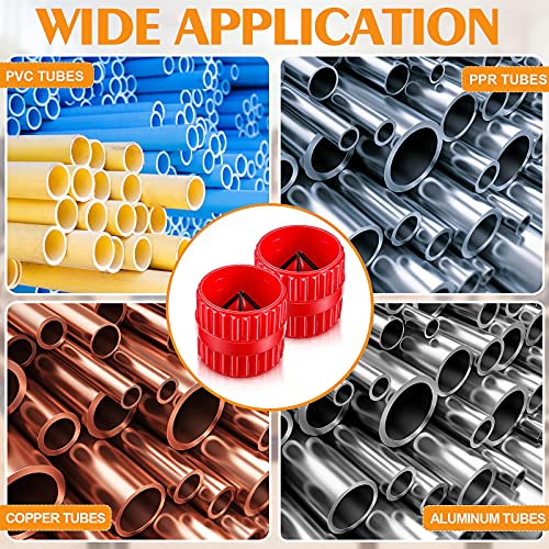 4 Pieces Copper Pipe Cleaner and Reamer Set, Include 2 Pieces Copper