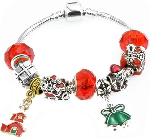 Regali Di Natale Fai Da Te Personalizzati.Zyx Bracciale Di Natale Signore Lega Borda Il Braccialetto Di Vetro Fai Da Te Personalizzati Modello Ciondolo Incisione Bracciale Regali Di Festa Rosso Materiale Della Lega Multi Size Red 21cm Amazon It Casa E Cucina