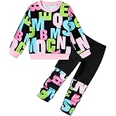 grehava Toddler Baby Girls Sweatsuit Unique Elastic Pant Design Sweat Matching Sets Fall 2 Piece Sweatshirts Outfit 1-4T
