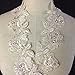 Bridal Veil Lace Trim Classic Rose Flower Design Alencon Hand Beaded Sequined Corded Embroidered Organza. 3
