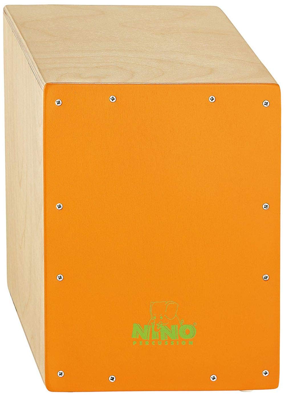 Nino Percussion Cajon Kids Instrument - Drum Box for Children from 4 Years - Musical Instrument - Playing Surface Baltic Birch, Orange (NINO950OR)
