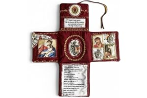 Lianxiaw Handmade Pocket Devotion Catholic Shrine with Cross Inside - Travel Prayer Kit - Folding Shrine Personal Altar Gifts