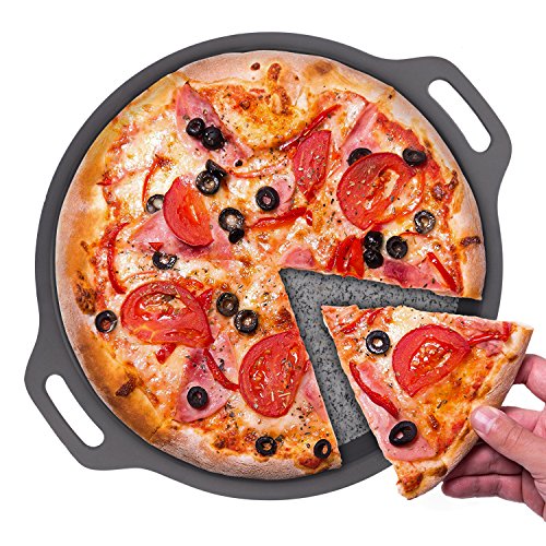 Sonyabecca Round 9Inch Nonstick Pizza Stone&Pizza Pan Perfect for Grill Oven BBQ 100% Natural Granite Stone More Durable Healthier for Outdoor Barbecue Kitchen