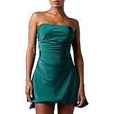 Lulus Guinevere Strapless Mini Dress for Women, Satin Sweetheart Party Dress, A-Line Strapless Evening or Wedding Guest Dress