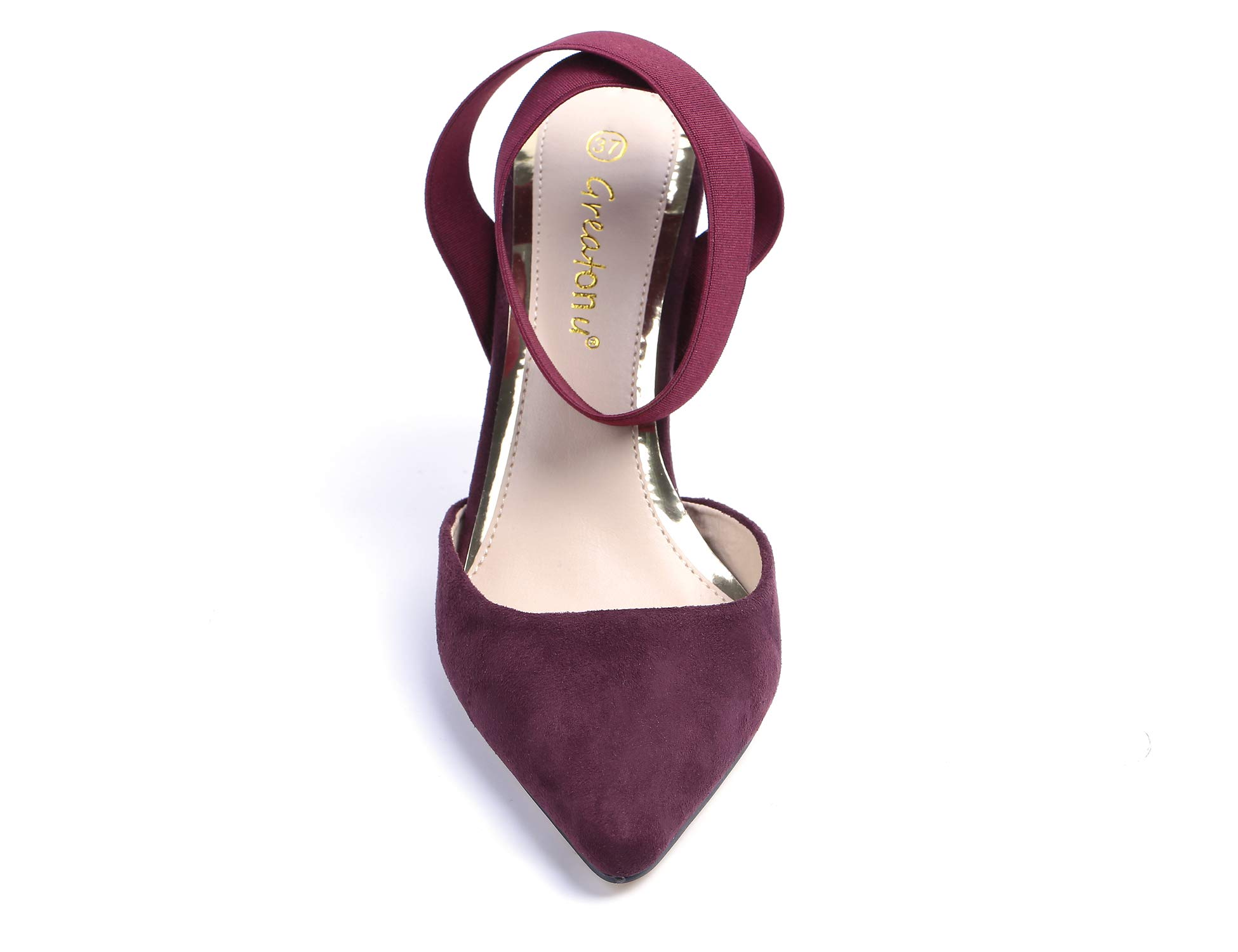 Greatonu Women High Heel Ankle Strap Closed Toe Sandals - Image 4
