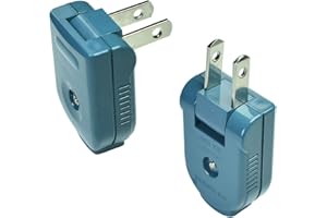 FILSHU 2 Prong Extension Cord Plug Replacement,Electrical Plug Lamp Plug,90 Degrees,2 Wire Non Polarized Plug,Non-Grounding,2P,2W,15 Amp (2pack)