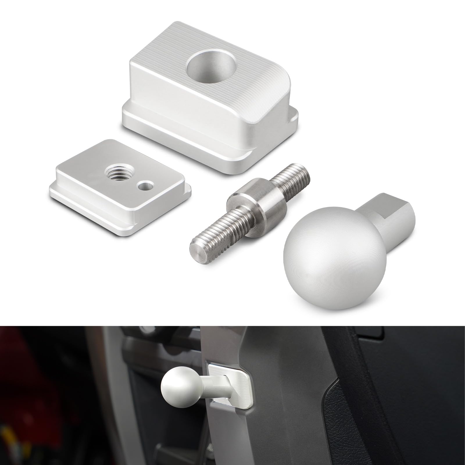 Photo 1 of Bevinsee Lower Dashboard Ball Mount Compatible with Toyota 4Runner 2014-2024 Replacement for 8395035090 Silver